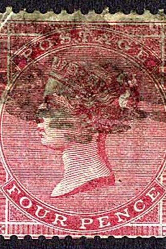 SG62 4d Carmine Deeply Blued Paper wmk Small Garter (corner crease) Cat 450