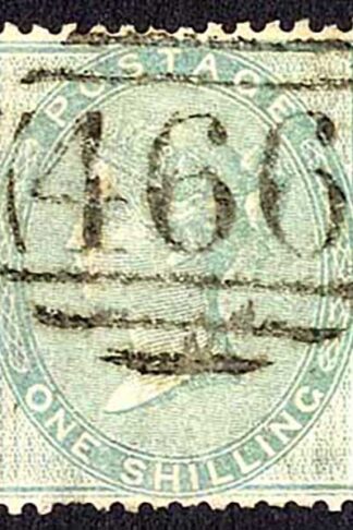 SG73 1/- Pale Green No corner letters Very Fine Used Cat 350 pounds