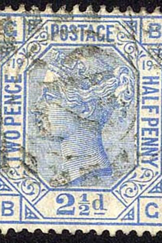 SG142 2 1/2d Blue wmk orb Plate 19 Cat 55 pounds