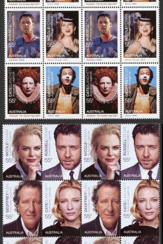 Australia SG3113a/7a 2009 Legends of the Screen Blocks of 16 U/M