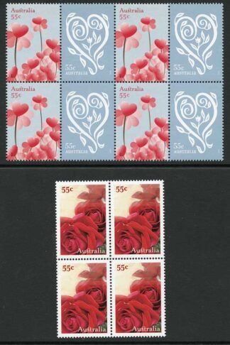 Australia SG3129/31 2009 With Love Set Blocks of 4 U/M