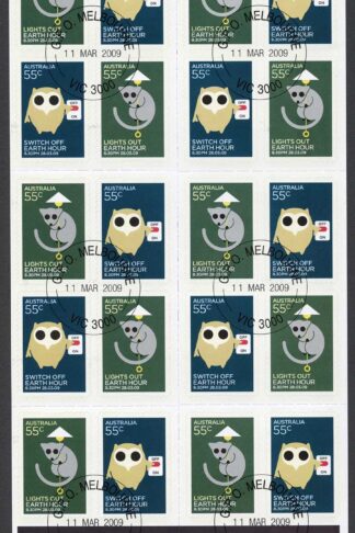 Australia SG3156a 2009 Lights Out Earth Hour Self-adhesive Booklet Pane Fine Us