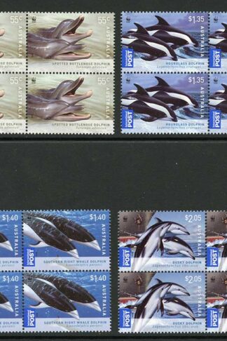 Australia SG3197/200 2009 Dolphins of Australia Coastline Set Blocks of 4 U/M
