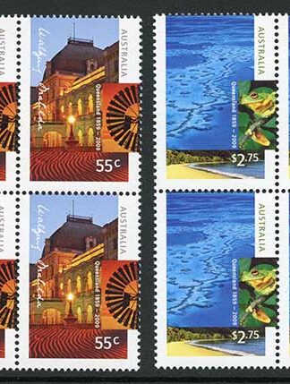 Australia SG3205/6 2009 Queensland 150 Years Set in Blocks of 4 U/M