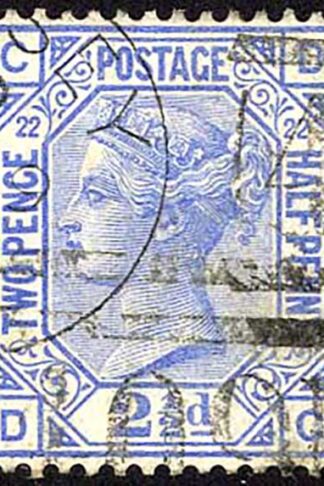 SG157 2 1/2d Blue Plate 22 wmk Crown (light toning) Cat 45 pounds