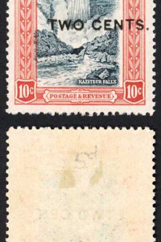 British Guiana SG223 2c on 10c Surcharge misplaced to right M/M