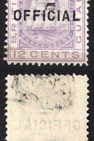 British Guiana SG155b 2 on 12 Pale Violet Opt DOUBLED M/M (some black on back)