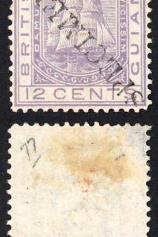 British Guiana SG131s 12c Pale Violet opt SPECIMEN (no gum)