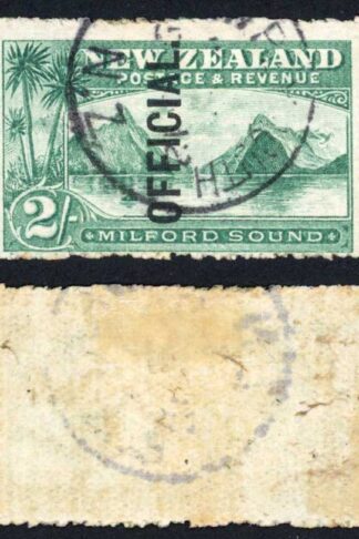New Zealand SGO66 2/- Blue-green opt OFFICIAL Cat 140 pounds