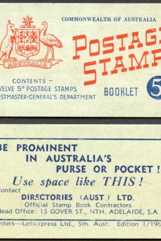 Australia SGSB35a 5/- Wax interleaves Cat 50 pounds edition 1/1960