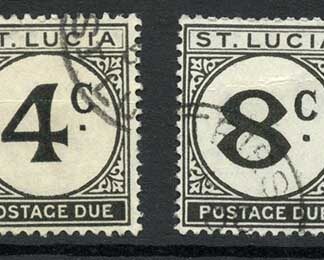 St Lucia SGD7/D10 Post Due set Fine Used Cat 140 pounds