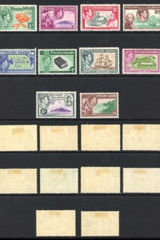 Pitcairn Is SG1/8 Set of 10 M/M (odd tiny gum thin) Cat 75 pounds