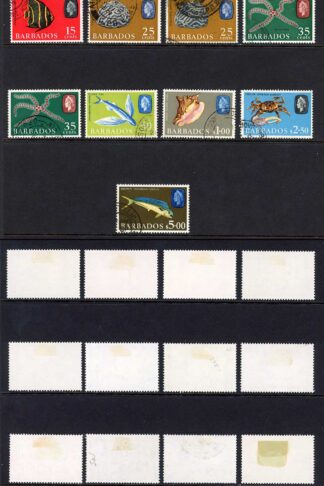 Barbados SG342/55a Marine Life wmk S/ways plus shades Fine Used Cat 35.75 pounds