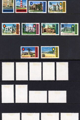 Barbados SG399a/414a Set of 15 on Glazed Ordinary paper Fine Used Cat 50 pounds