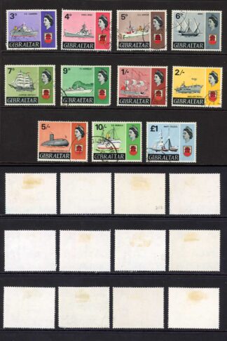 Gibraltar SG200/13 Ships Set of 15 Fine Used Cat 55 pounds