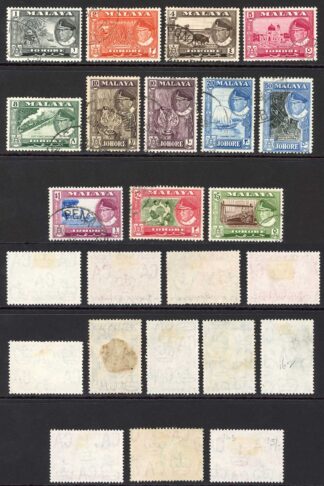 Johore SG155/65 Set of 11 Fine Used Cat 80 pounds