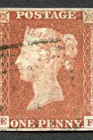 1841 Penny Red (EF) Plate 60 Very Fine Four Margins Cat 38 pounds