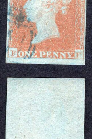 1841 Penny Orange-brown (FF) Blue Cancel (just clear NE) Cat 250 pounds