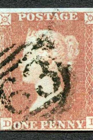 1841 Penny Red (DD) Plate 130 Fine Four Margins Cat 45 pounds