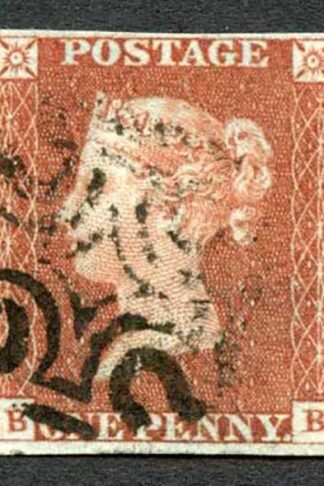 1841 Penny Red (BB) Plate 19 Very Fine Four Margins Cat 60 pounds