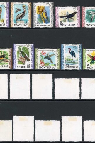 Montserrat SG243a/54a Set of 10 on Glazed paper Fine Used Cat 62.25 pounds
