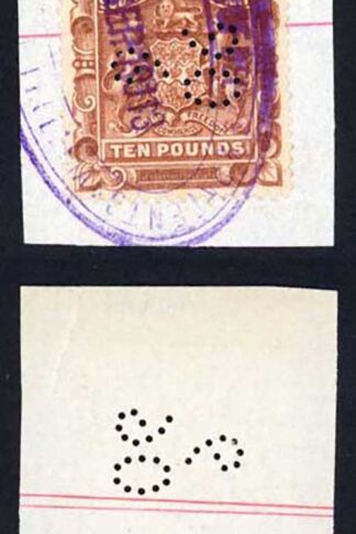Rhodesia SG13 Ten Pounds Brown on piece