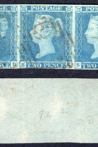 1841 2d Pale Blue (SD/SF) Plate 4 Fine Four Margins Cat 325 pounds