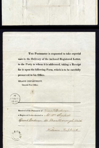 The Unique 1841 White Registered wrapper Ex Willcocks Ex Holyoake