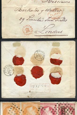 France the RARE London Foreign Branch FRANCE/REGISTERED H/S on Cover