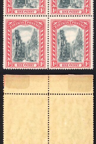 Bahamas SG75b 1d Staircase Wmk MCA Block of Four M/M