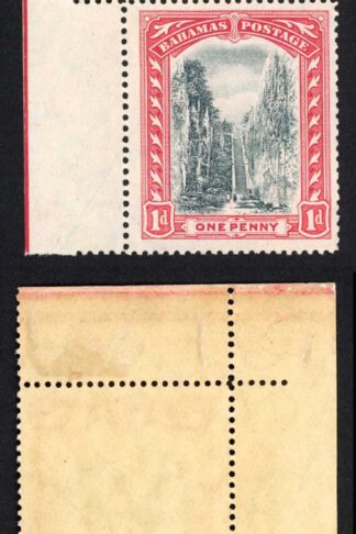 Bahamas SG75b 1d Staircase Wmk MCA Strip of Four which 2 are U/M
