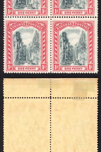 Bahamas SG75b 1d Staircase Wmk MCA Block of 4 m/m