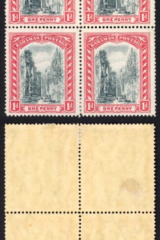 Bahamas SG75b 1d Staircase Wmk MCA Block of 4 m/m