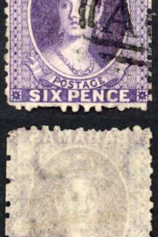 Bahamas SG31x 6d Deep Violet Wmk Crown CC Reversed Perf 12.5 Cat 65 Pounds