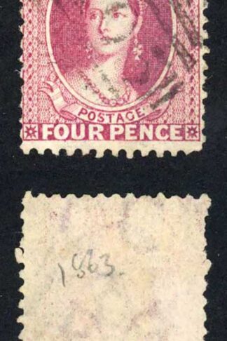 Bahamas SG27x 4d Dull Rose Wmk CC (REV) Perf 12.5 RE-ENTRY Ex Hoey