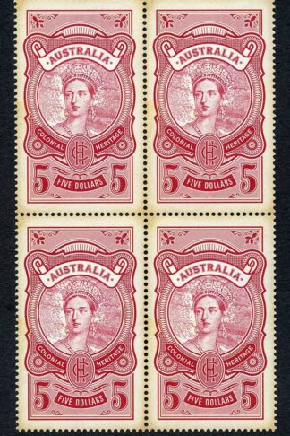 Australia SG3393 2010 5 Dollar Colonial Heritage Empire Block of 4 U/M