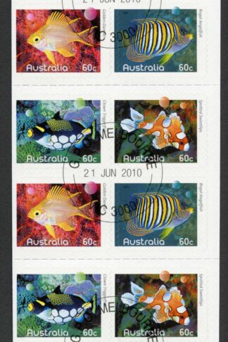 Australia SG3416a 2010 Fishes of the Reef Self Adhesive Pane Fine Used