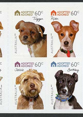 Australia SG3436b 2010 Adopted and Adored Self Adhesive Pane U/M