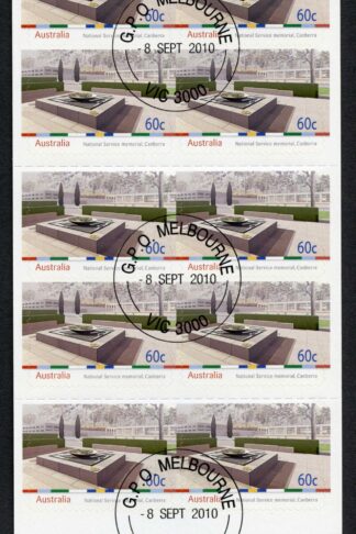 Australia SG3481a 2010 60c National Service Memorial Self Adhesive Pane Fine Us