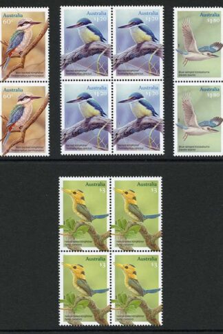 Australia SG3505/8 2010 Australian Kingfishers Sets in Blocks of 4 U/M
