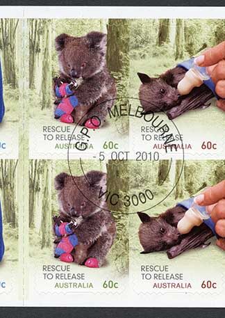 Australia SG3499b 2010 Rescue to Release Self Adhesive Pane Fine Used