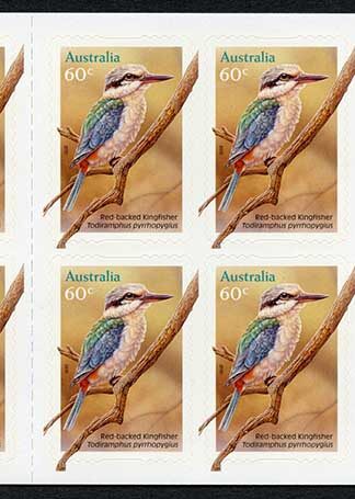 Australia SG3059a 2010 Australian Kingfisher Self Adhesive Booklet Pane U/M