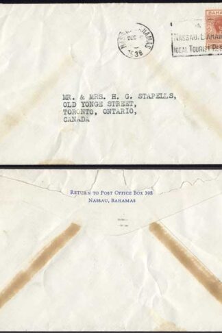 Bahamas KGVI 1 1/2d slogan postmark on cover