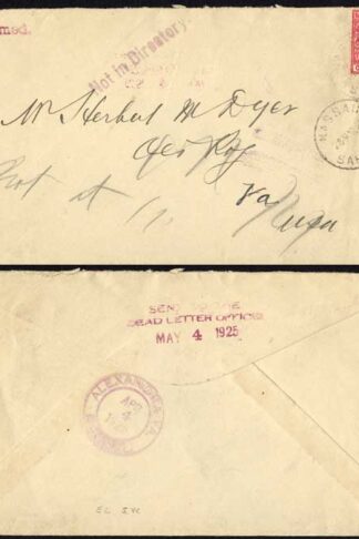 Bahamas KGV 1d on unclaimed letter