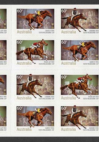 Australia SG3515a 2010 150th Melbourne Cup Self Adhesive Pane U/M