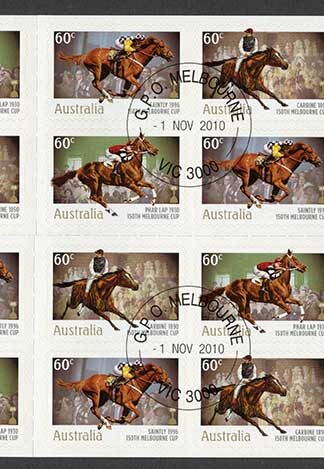 Australia SG3515a 2010 150th Melbourne Cup Self Adhesive Pane Fine Used