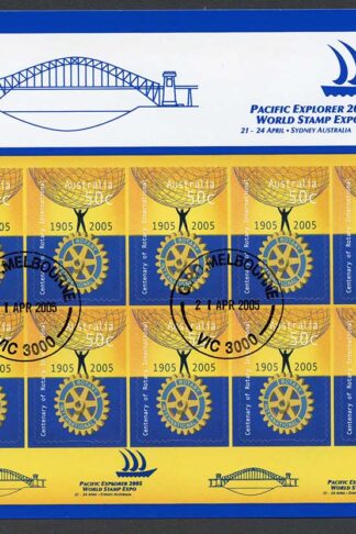 Australia SG2518 2005 50c Centenary Rotary International Self Adhesive Sheet Fi