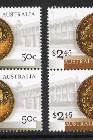 Australia SG2519/20 2005 150th Anniversary of the First Coin Set in Blocks of 4