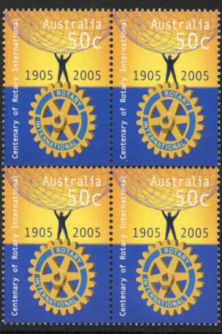 Australia SG2517 2005 50c Centenary Rotary International Block of 4 U/M