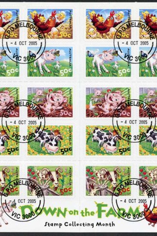 Australia SG2565c 2005 Down on the Farm Self Adhesive Booklet Pane Fine Used